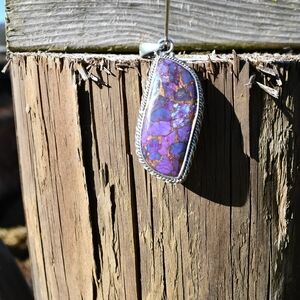 Purple Stone Silver Pendant
